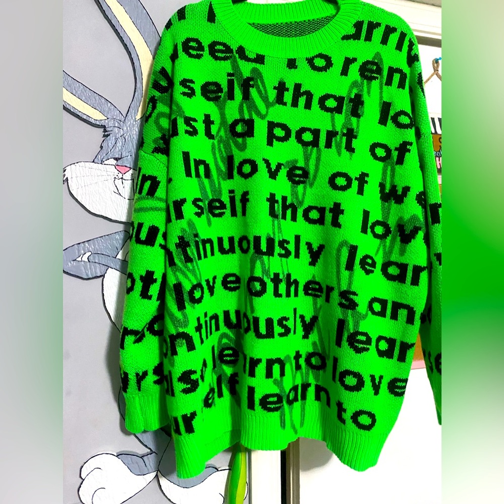 Sweater wore one time. Excellent condition.